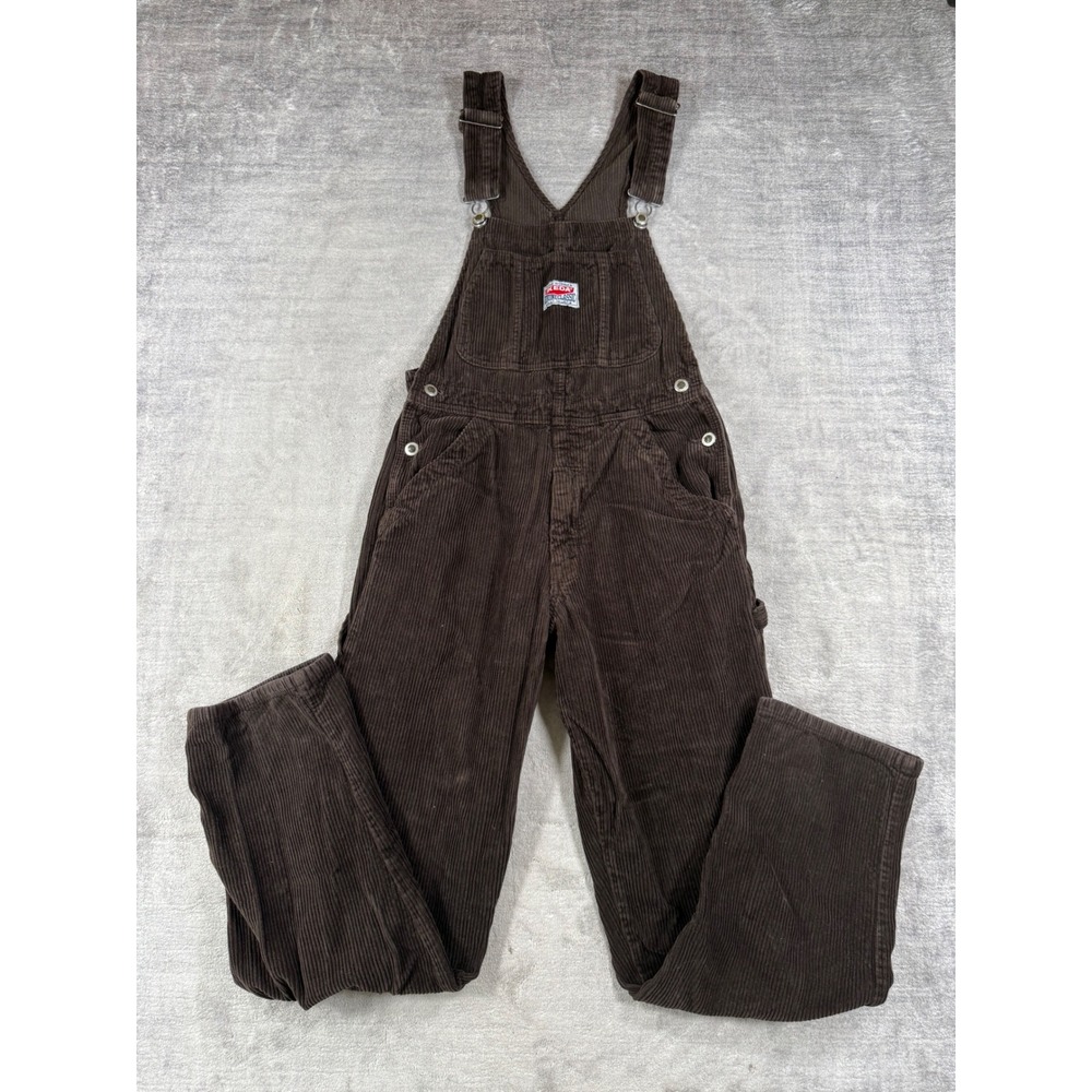 Ikeda Overalls Mens XS Brown Vintage Corduroy Bib Workwear Utility Canada Made